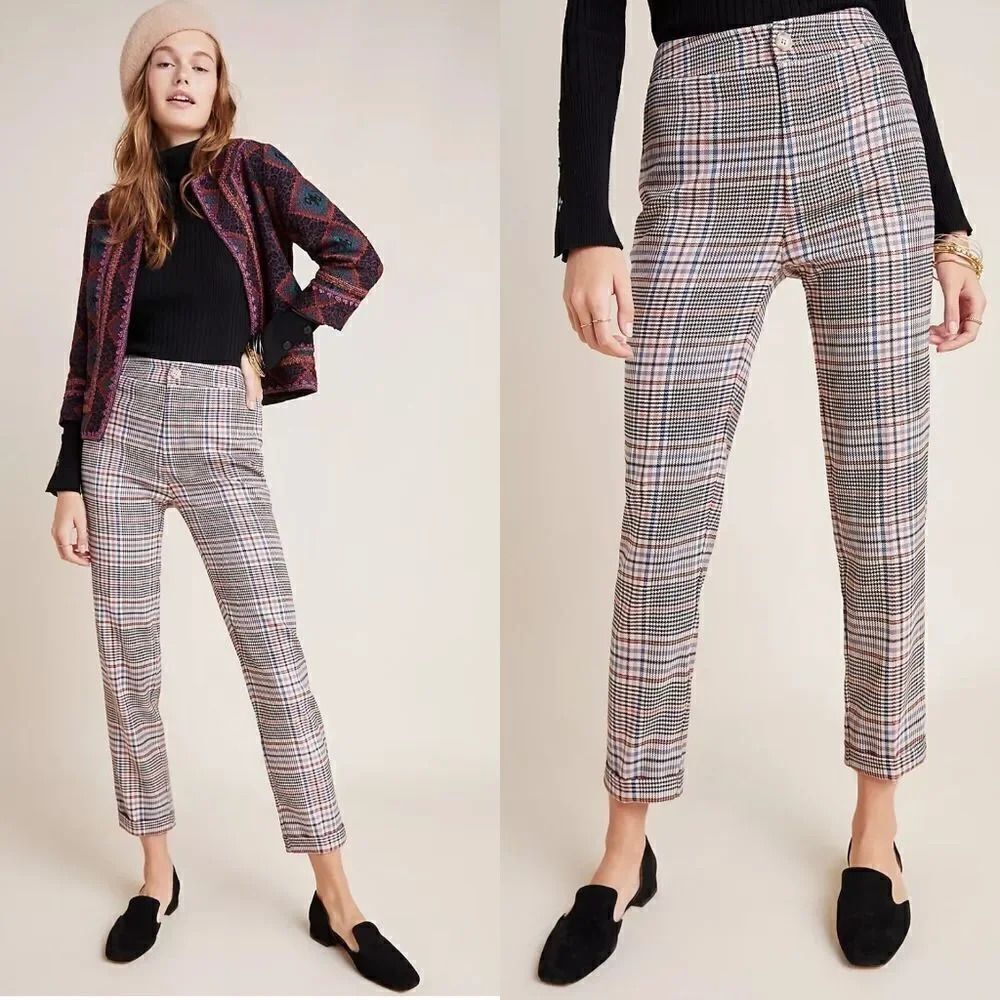 Anthropologie Malcolm Plaid Tapered Trousers
